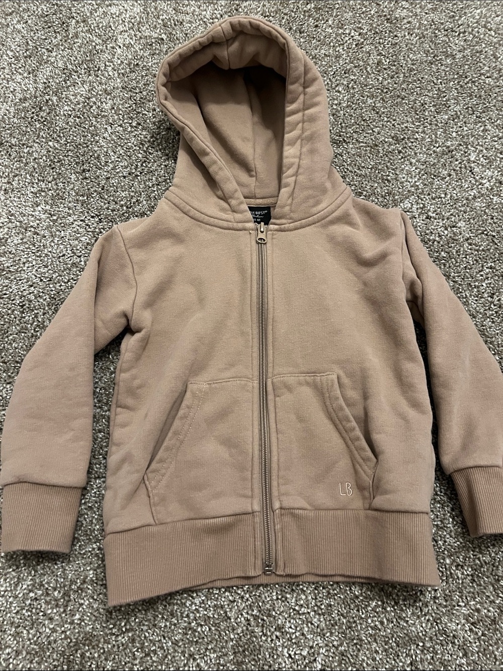 Little Bipsy Tan Hooded Zip-Up Sweatshirt